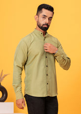 OLIVE GREEN SOLID SHIRT