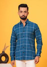BLUE CHECKS COTTON SHIRT