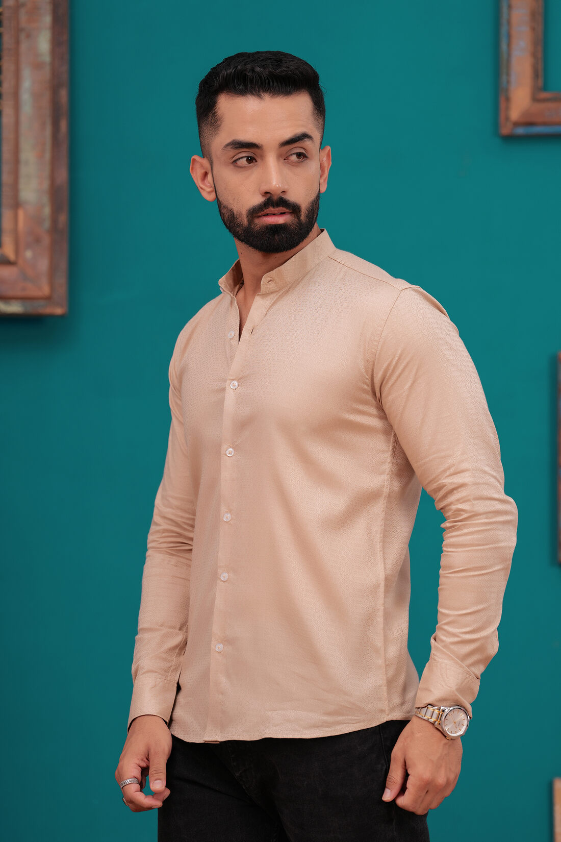 BEIGE SOFT FABRIC TEXTURE SHIRT
