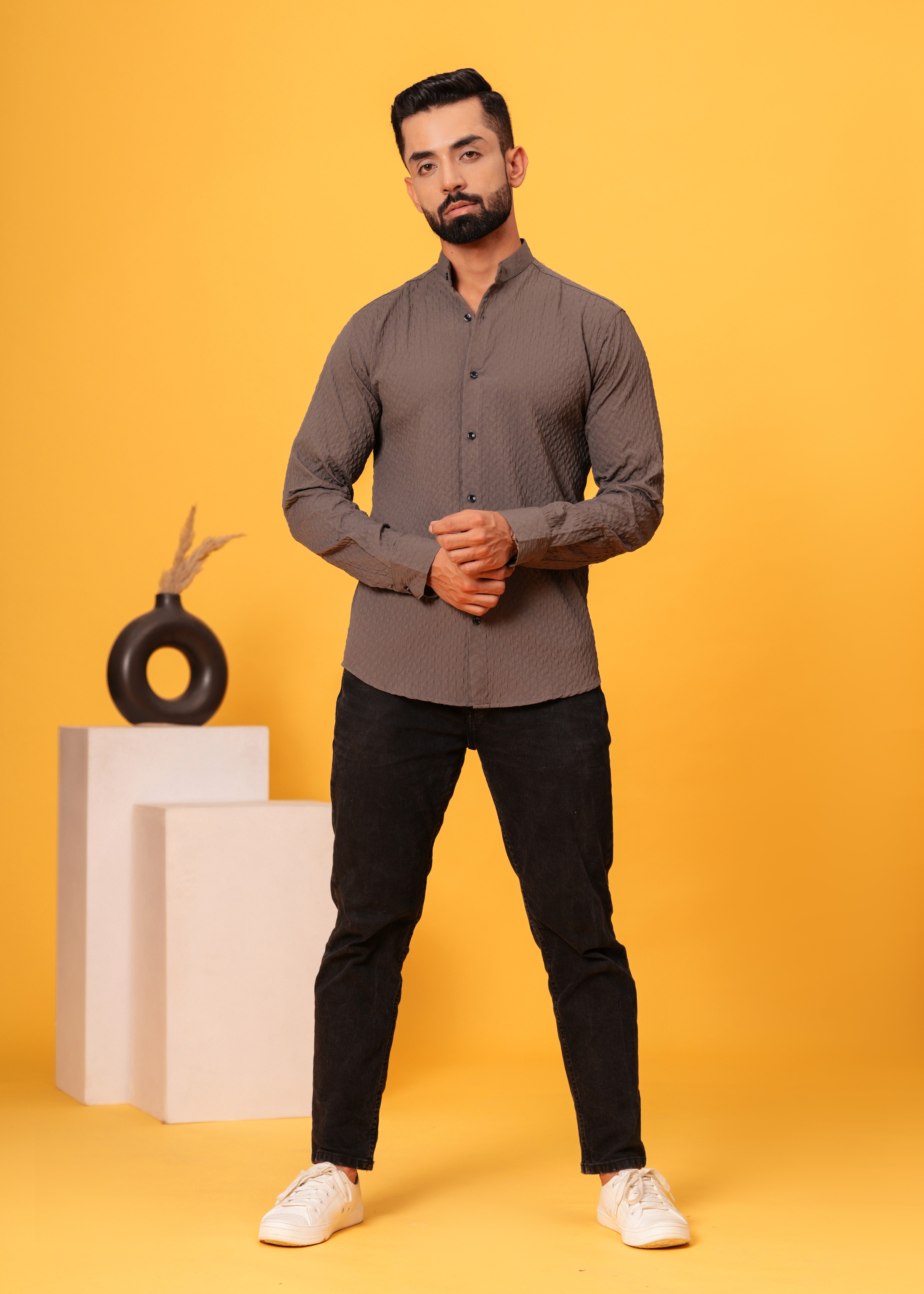 FLINT TEXTURED ROYAL SHIRT